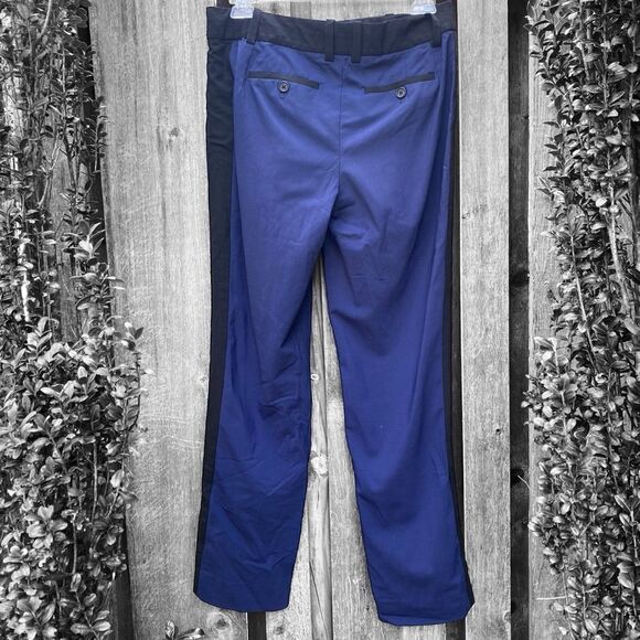 Diane Von Furstenberg Blue Wool Pants Size 4 - Picture 2 of 8
